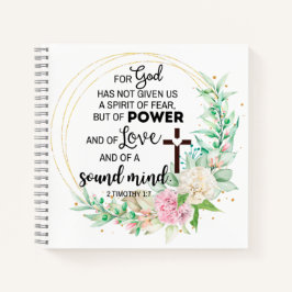 2 Timothy 1:7 Gott hat keinen Geist der Angst gege Notizblock