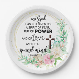 2 Timothy 1:7 Gott hat keinen Geist der Angst gege Pappteller