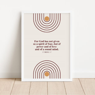 2 Timothy 1:7 Gott hat keinen Geist der Angst gege Poster