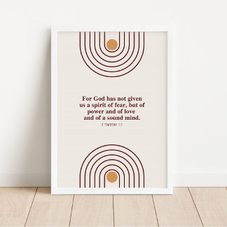 2 Timothy 1:7 Gott hat keinen Geist der Angst gege Poster