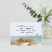 2 Timothy 1:7 Gott hat keinen Geist der Angst gege Postkarte (Stehend Vorderseite)