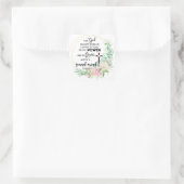 2 Timothy 1:7 Gott hat keinen Geist der Angst gege Quadratischer Aufkleber (Tasche)