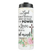 2 Timothy 1:7 Gott hat keinen Geist der Angst gege Thermosbecher (Vorderseite)