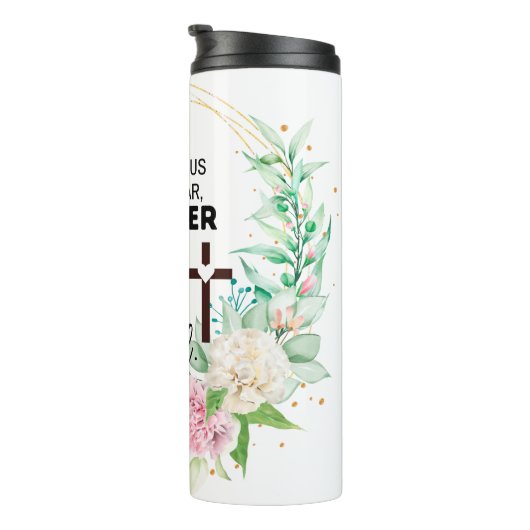 2 Timothy 1:7 Gott hat keinen Geist der Angst gege Thermosbecher (Nach rechts gedreht)