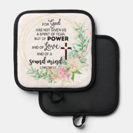 2 Timothy 1:7 Gott hat keinen Geist der Angst gege Topflappen