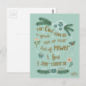 2 Timothy 1:7 handgeschriebene Schrift Postkarte (Vorne/Hinten)