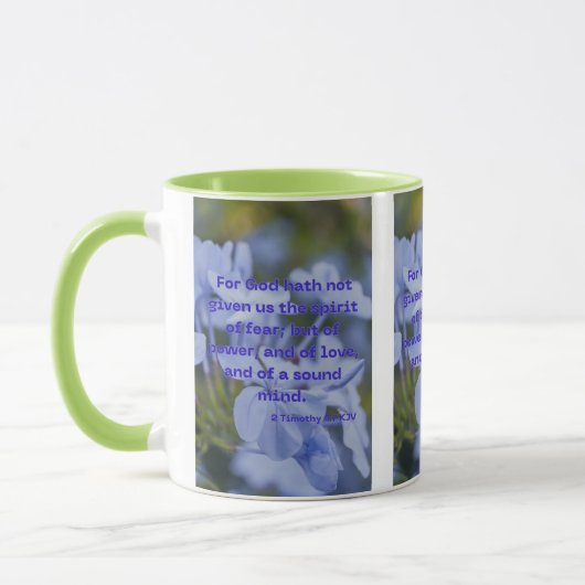 2 Timothy 1:7 KJV Bible Scripture Pic Two-Tone Tasse (Links)