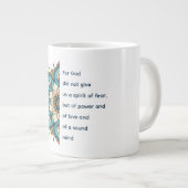 2 Timothy 1:7 Mandala Blume Jumbo Tasse (Vorderseite Rechts)