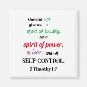 2 Timothy 1:7 Nicht zaghaft Christlich Magnet (Vorne)