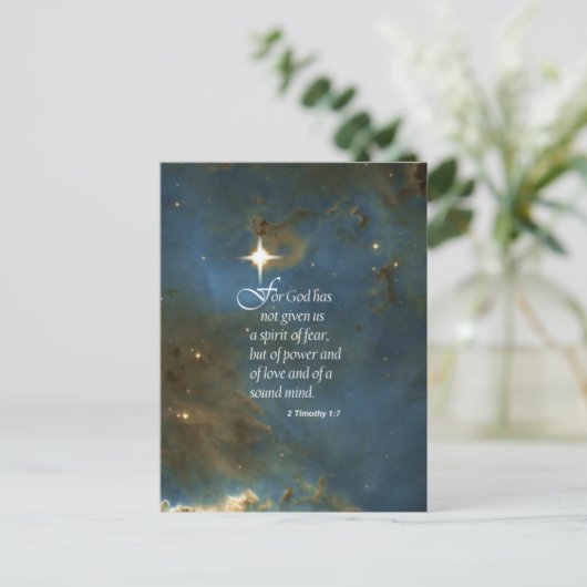 2 Timothy 1:7 Postkarte (Stehend Vorderseite)