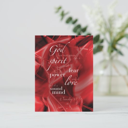 2 Timothy 1:7 Postkarte (Stehend Vorderseite)