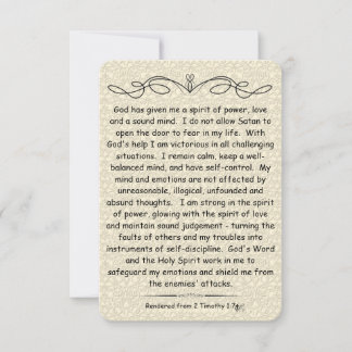 2 Timothy 1:7 Scripture Note Card Scrollsicherung