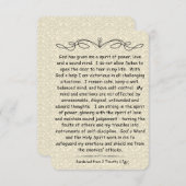 2 Timothy 1:7 Scripture Note Card Scrollsicherung (Vorne/Hinten)