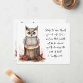2 Timothy 2:15 English Burmese Wise Owl Notecard Mitteilungskarte (Vorderseite/Rückseite Beispiel)