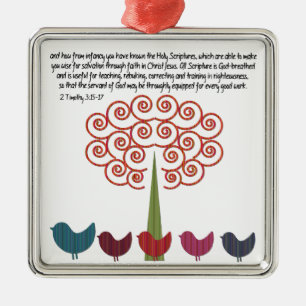 2 Timothy-3:15 - Verzierung des Weihnachten17 Silbernes Ornament