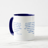 2 Timothy 3:16 Bibel Verse Scripture Zweittonne Ta Tasse (Vorderseite Links)