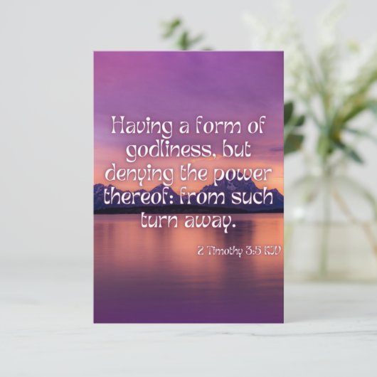 2 Timothy 3:5 KJV Bible Scripture Pic Begrüßung Karte (Stehend Vorderseite)