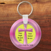 2 Timothy 4:7 Cross Schlüsselanhänger (Vorderseite)