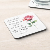 2 Timothy 4:7 - Ich habe den guten Kampf gekämpft Getränkeuntersetzer (Linke Seite)