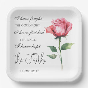 2 Timothy 4:7 - Ich habe den guten Kampf gekämpft Pappteller