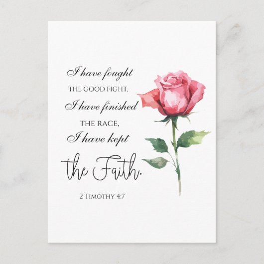 2 Timothy 4:7 - Ich habe den guten Kampf gekämpft Postkarte (Vorderseite)