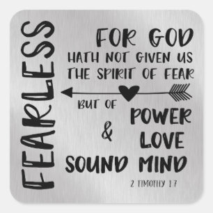 2 Timothy Bibel-Vers Quadratischer Aufkleber