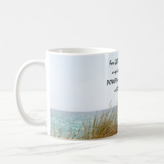 2 Timothy das 1:7 Gott hat nicht einen Geist von Kaffeetasse (Links)