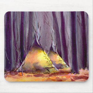 2 TIPIS im WALD durch SHARON SHARPE Mousepad