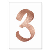 2 Tischnummern Weißes Metallisches Rosengold (Rückseite)