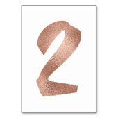 2 Tischnummern Weißes Metallisches Rosengold (Rückseite)