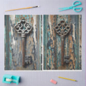 2 Tissue Paper zu rosty Keys Patina Seidenpapier (Basteln)
