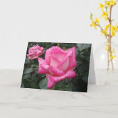 2-Ton rosa Rose Karte (Gelbe Blume)