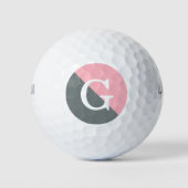 2 Tone Diagonal Initial Monogramm Golfball (Vorderseite)