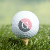 2 Tone Diagonal Initial Monogramm Golfball (Insitu T-Shirt)