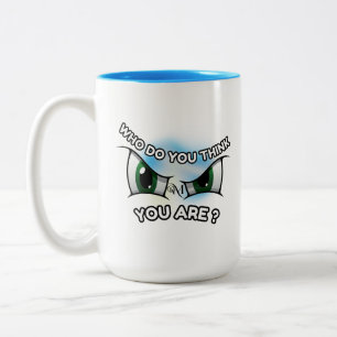 2-Tone Tasse 11oz : Wer denkst du (hellblau)