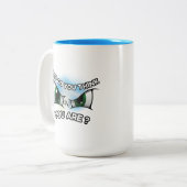 2-Tone Tasse 11oz : Wer denkst du (hellblau) (Vorderseite Links)