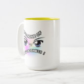 2-Tone-Tasse 15oz: Keine von Ihren (gelb) Zweifarbige Tasse (Vorderseite Links)