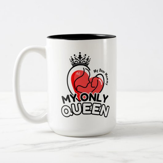 2-Tone Tasse 15oz : Meine einzige Königin (schwarz (Links)