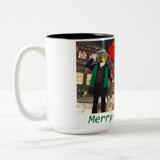 2 Töne Tasse. Frohe Weihnachten. Zweifarbige Tasse