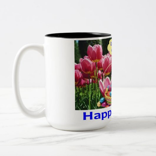 2 Töne Tasse. Happy Oaster. Alpaca/Hunny Zweifarbige Tasse (Links)