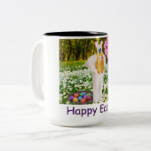 2 Töne Tasse. Happy Oaster. klipspringt/b Zweifarbige Tasse (Vorderseite Links)