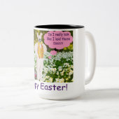 2 Töne Tasse. Happy Oaster. klipspringt/b Zweifarbige Tasse (VorderseiteRechts)