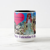 2 Töne Tasse. Herzlichen Glückwunsch Valentinstag. Zweifarbige Tasse (Mittel)