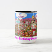 2 Töne Tasse. Herzlichen Glückwunsch zum Geburtsta Zweifarbige Tasse (Mittel)