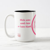 2 Tongüte-Tassen mit rosa japanischem Kanji Zweifarbige Tasse (Links)