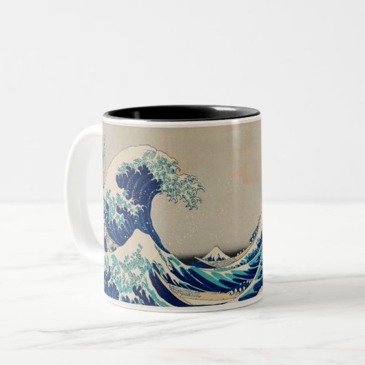 2-Tönige Tasse mit japanischer Wave Art (Vorderseite Links)