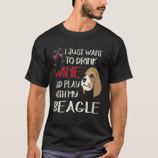 2 Trinke Wein und spiele mit meinem Beagle T-Shirt