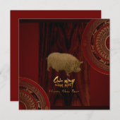 2 Trommeln pro Jahr Vietnamesischer Platz Einladun Einladung (Vorne/Hinten)