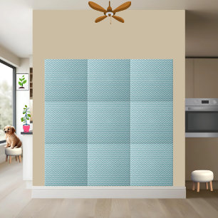 2 Türkis und Weiß Zickzack - Moderner Zigzag Fliese