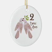 2 Turtle Dove Keramik Ornament (Rechts)
